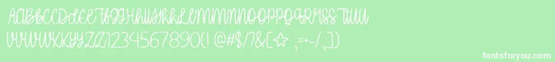 フォントOhMyItsJulyTtf – 緑の背景に白い文字