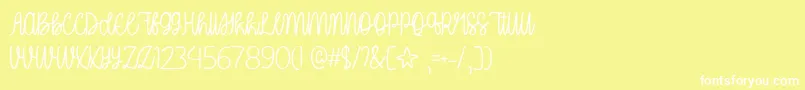 Fonte OhMyItsJulyTtf – fontes brancas em um fundo amarelo