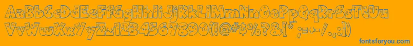 フォントTwinkle – オレンジの背景に青い文字