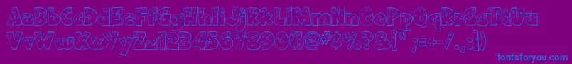 Twinkle-fontti – siniset fontit violetilla taustalla