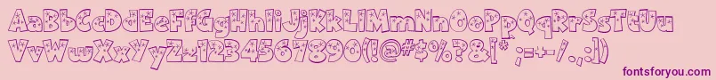 Twinkle-fontti – violetit fontit vaaleanpunaisella taustalla