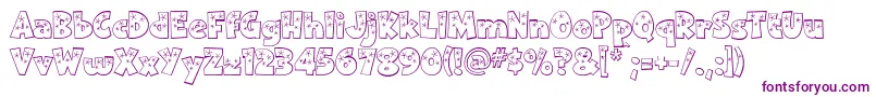 フォントTwinkle – 白い背景に紫のフォント