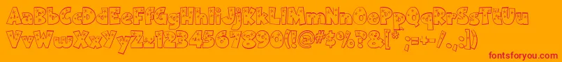 フォントTwinkle – オレンジの背景に赤い文字