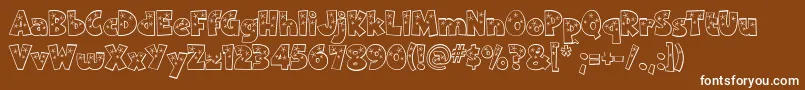 Twinkle-Schriftart – Weiße Schriften auf braunem Hintergrund