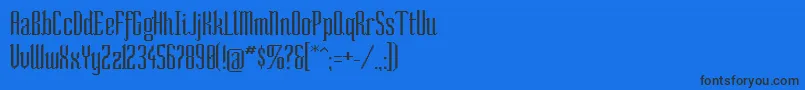 フォントSoCondensed – 黒い文字の青い背景