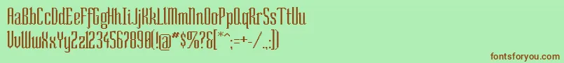 SoCondensed Font – Brown Fonts on Green Background