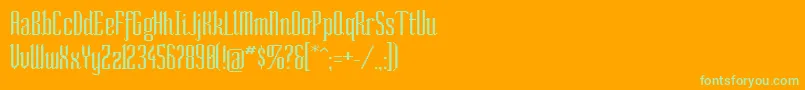 フォントSoCondensed – オレンジの背景に緑のフォント