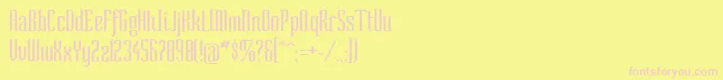 SoCondensed-fontti – vaaleanpunaiset fontit keltaisella taustalla