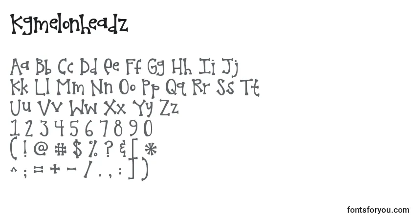 Czcionka Kgmelonheadz – alfabet, cyfry, specjalne znaki