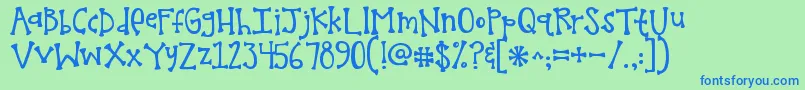 Kgmelonheadz Font – Blue Fonts on Green Background