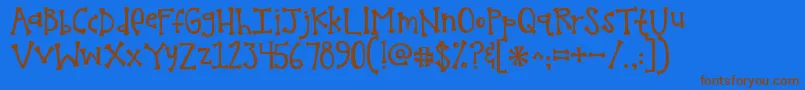 Kgmelonheadz Font – Brown Fonts on Blue Background