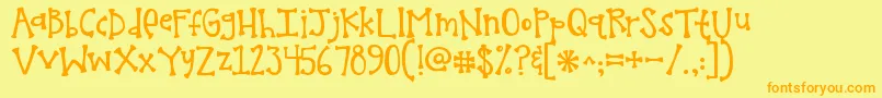 Kgmelonheadz Font – Orange Fonts on Yellow Background