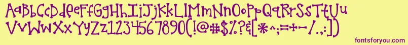 Kgmelonheadz Font – Purple Fonts on Yellow Background