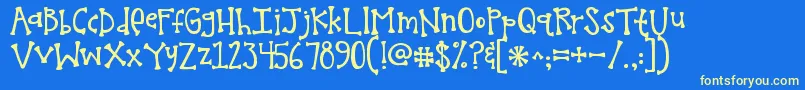 Kgmelonheadz Font – Yellow Fonts on Blue Background