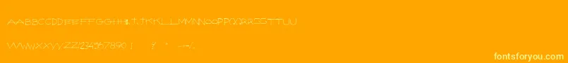 TheHundredKing-Schriftart – Gelbe Schriften auf orangefarbenem Hintergrund