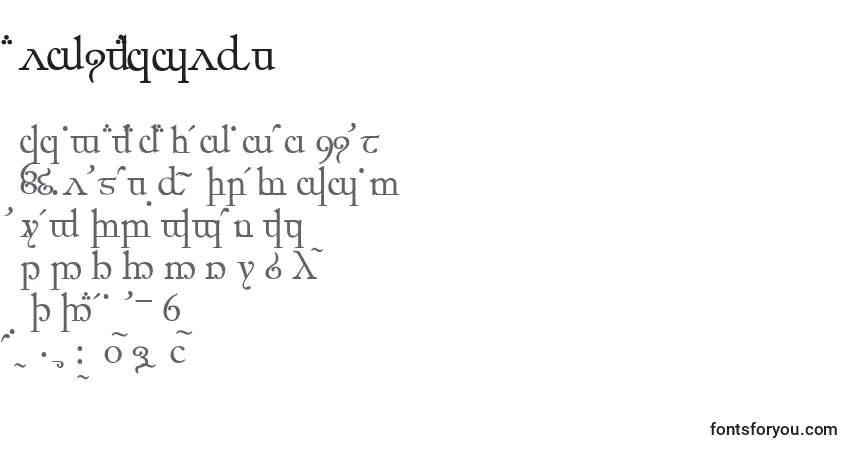 Schriftart ElficCaslon – Alphabet, Zahlen, spezielle Symbole