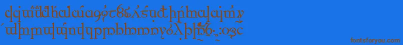 ElficCaslon Font – Brown Fonts on Blue Background