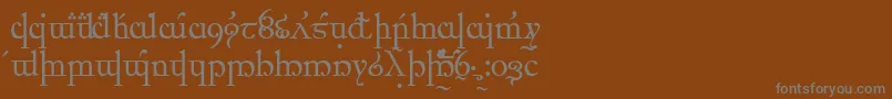 フォントElficCaslon – 茶色の背景に灰色の文字