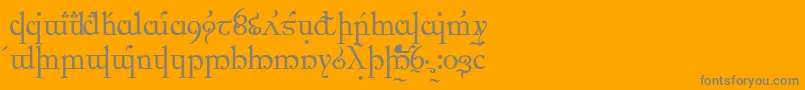 ElficCaslon-Schriftart – Graue Schriften auf orangefarbenem Hintergrund