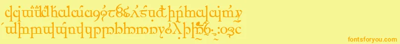 ElficCaslon Font – Orange Fonts on Yellow Background