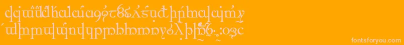 ElficCaslon-Schriftart – Rosa Schriften auf orangefarbenem Hintergrund