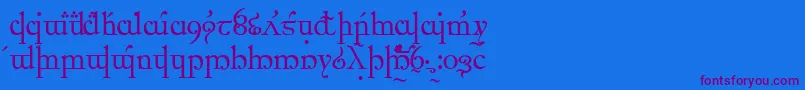 ElficCaslon Font – Purple Fonts on Blue Background