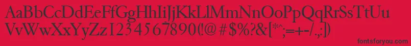 GaremondLight Font – Black Fonts on Red Background