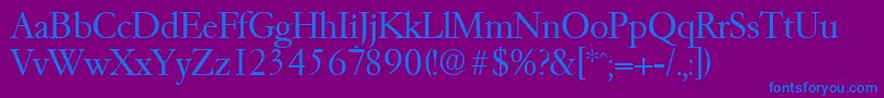 GaremondLight Font – Blue Fonts on Purple Background