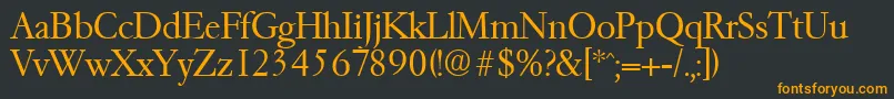フォントGaremondLight – 黒い背景にオレンジの文字
