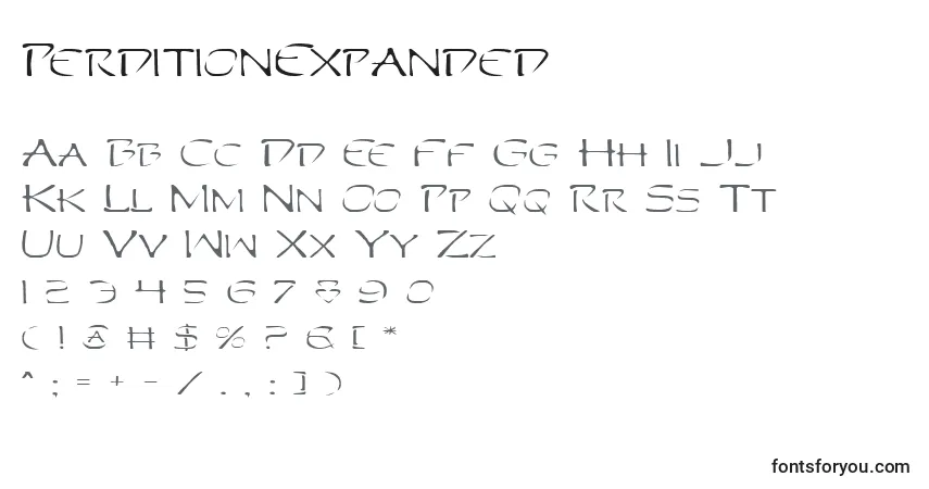 PerditionExpandedフォント–アルファベット、数字、特殊文字