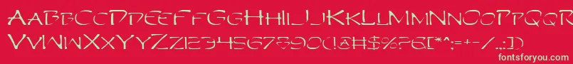 PerditionExpanded-Schriftart – Grüne Schriften auf rotem Hintergrund