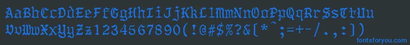 OldeworldBold Font – Blue Fonts on Black Background