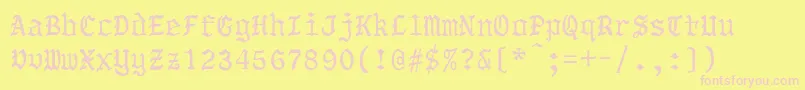 OldeworldBold Font – Pink Fonts on Yellow Background