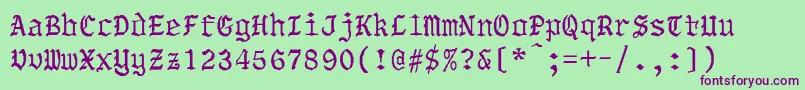 OldeworldBold Font – Purple Fonts on Green Background