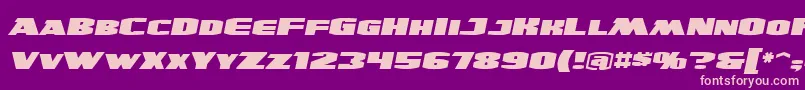 UltraviolentBbItalic Font – Pink Fonts on Purple Background