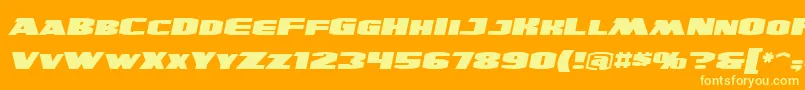 UltraviolentBbItalic-Schriftart – Gelbe Schriften auf orangefarbenem Hintergrund