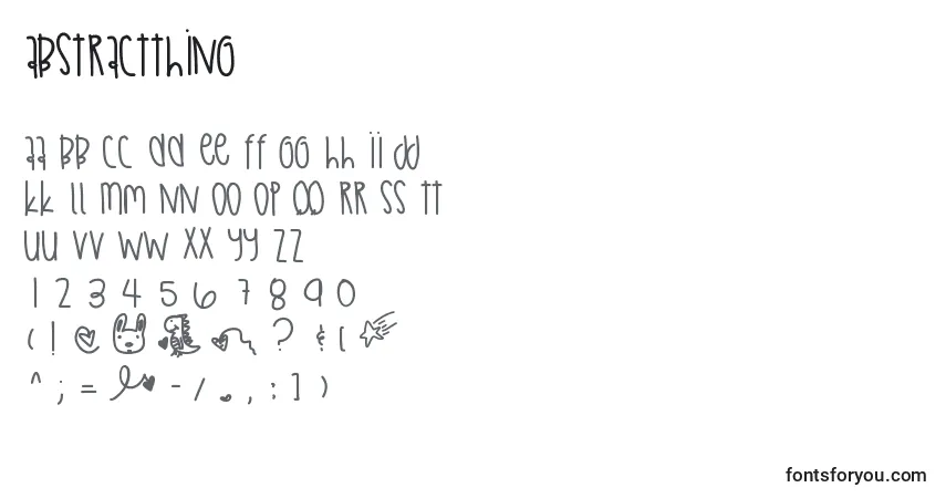 A fonte Abstractthing – alfabeto, números, caracteres especiais