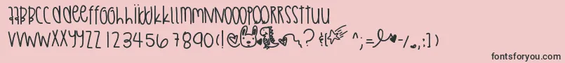 Fonte Abstractthing – fontes pretas em um fundo rosa