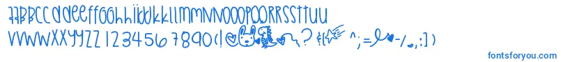 フォントAbstractthing – 白い背景に青い文字