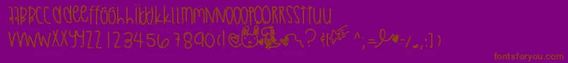 Abstractthing-fontti – ruskeat fontit violetilla taustalla