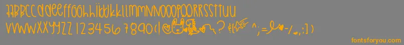 Abstractthing-Schriftart – Orangefarbene Schriften auf grauem Hintergrund