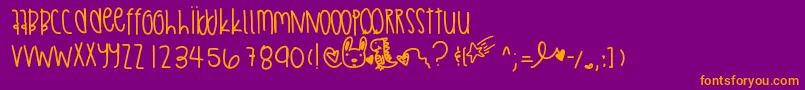 Lisätietoja Abstractthing-fontista Abstractthing-fontti – oranssit fontit violetilla taustalla