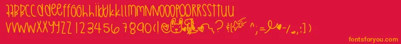 フォントAbstractthing – 赤い背景にオレンジの文字