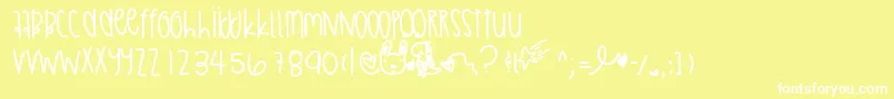 フォントAbstractthing – 黄色い背景に白い文字