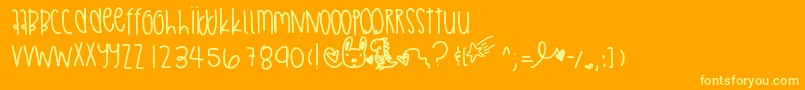 Fonte Abstractthing – fontes amarelas em um fundo laranja