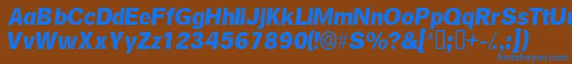 Czcionka SalinasskItalic – niebieskie czcionki na brązowym tle