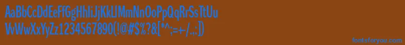 Więcej informacji o czcionce Dynagroteskdxc Czcionka Dynagroteskdxc – niebieskie czcionki na brązowym tle