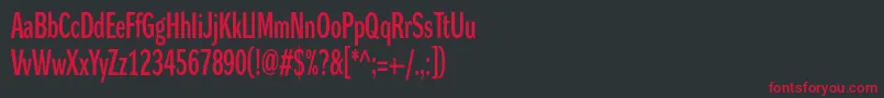 Dynagroteskdxc Font – Red Fonts on Black Background