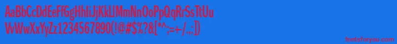 フォントDynagroteskdxc – 赤い文字の青い背景