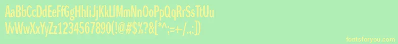 Dynagroteskdxc Font – Yellow Fonts on Green Background